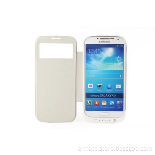 Power Case for Samsung Galaxy S4, with Leather Cover and Kickstand for Video Watching and Face Time